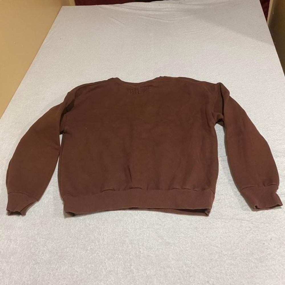 8.8 Brown crewneck sweatshirt women large. SKU590 #loungewear #cozy
